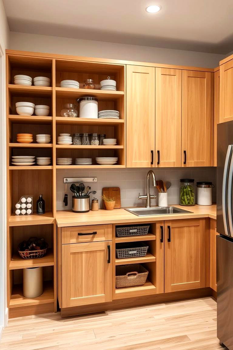 Maple with Open Shelving Concept - 24 Maple Kitchen Cabinets Ideas
