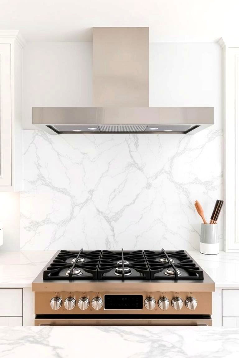 Marble Accent Walls - 24 Kitchen Design Ideas