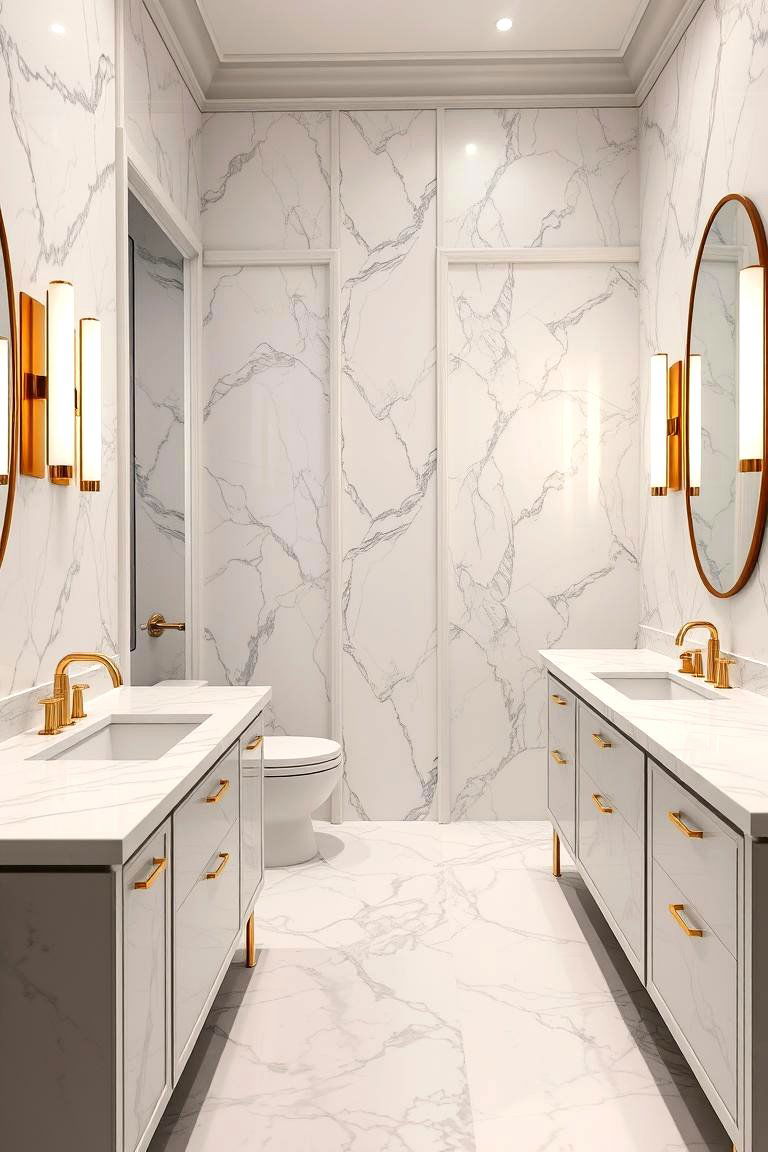 Marble Accents - 24 luxury bathroom ideas