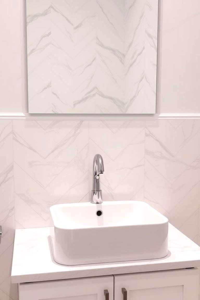 Marble Backsplash - 24 Marble Bathroom Ideas