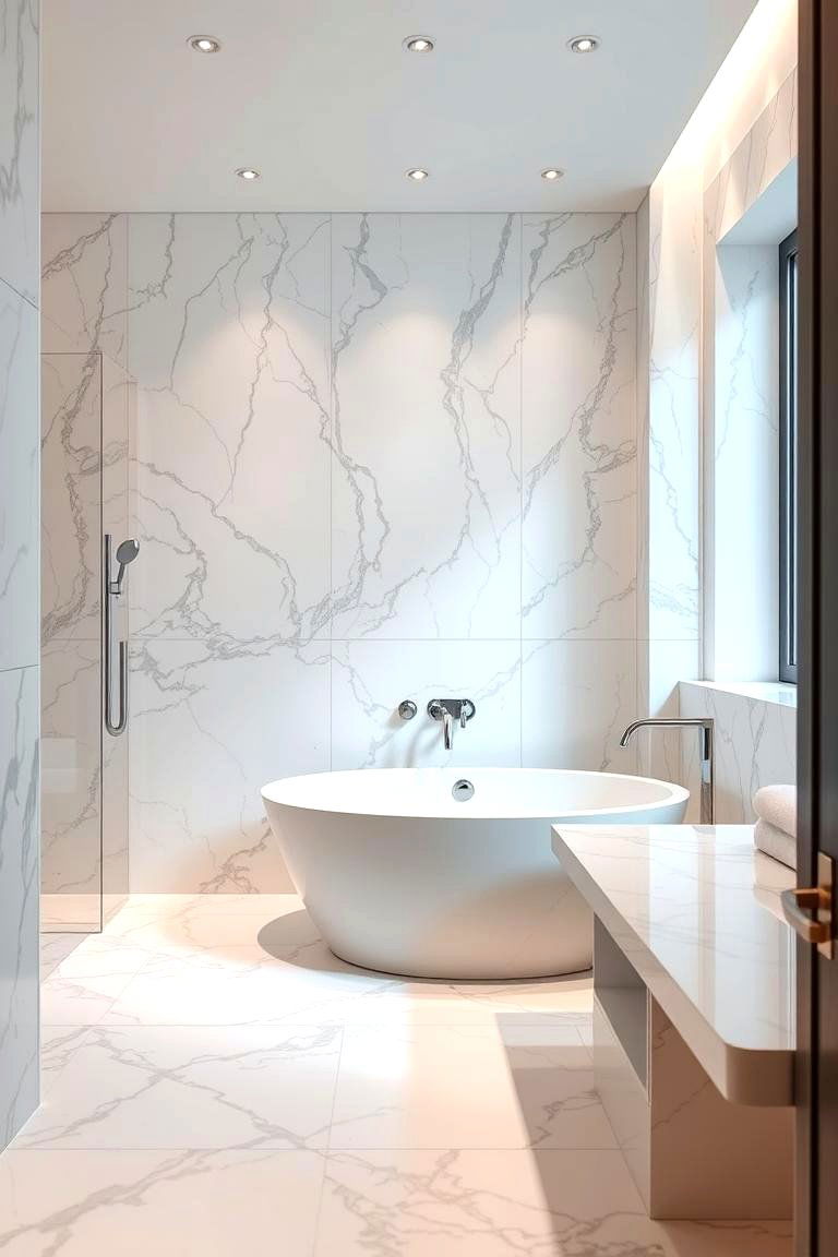 Marble Backsplash for a Luxurious Feel - 24 Bathroom Backsplash Ideas