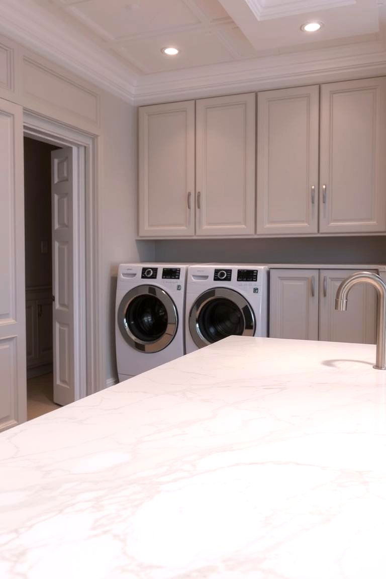 Marble Countertops for Timeless Elegance - 24 Laundry Room Countertop Ideas
