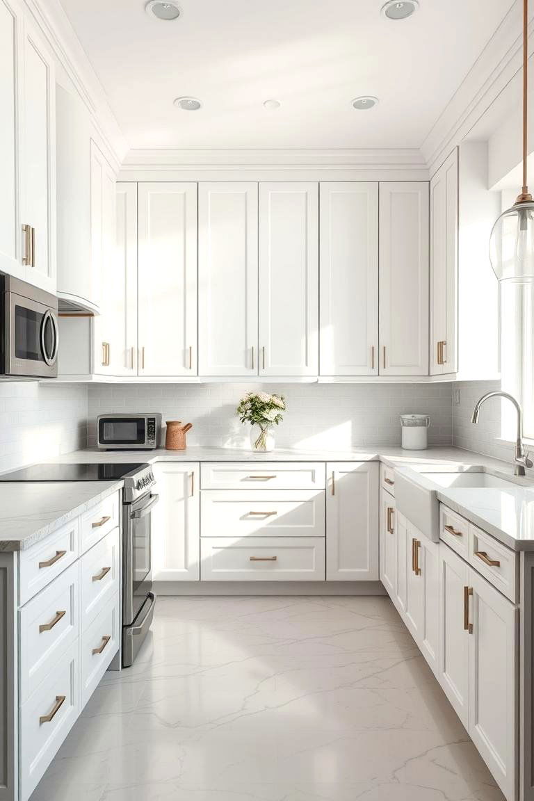 Marble Countertops - 24 Grey and White Kitchen Ideas