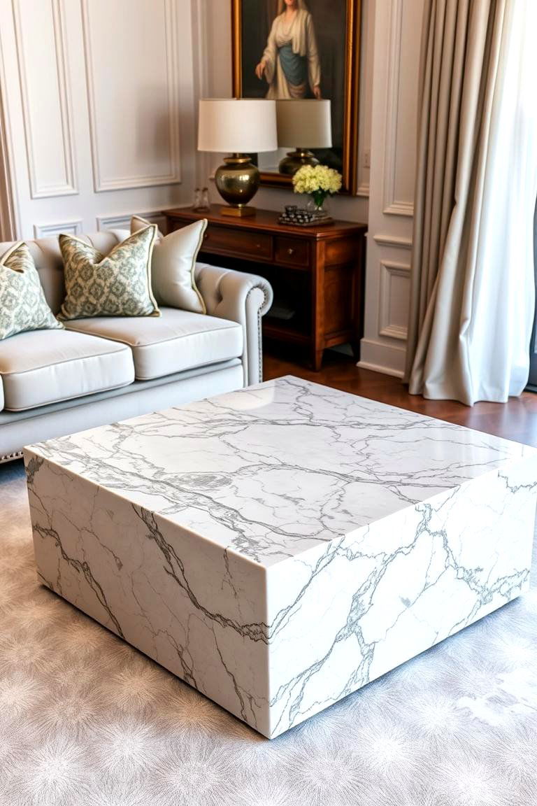 Marble Details - 24 Formal Living Room Ideas