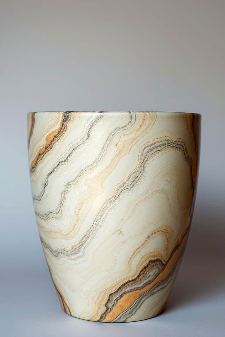 Marble Effect Painted Pot - 24 Painted Pot Ideas
