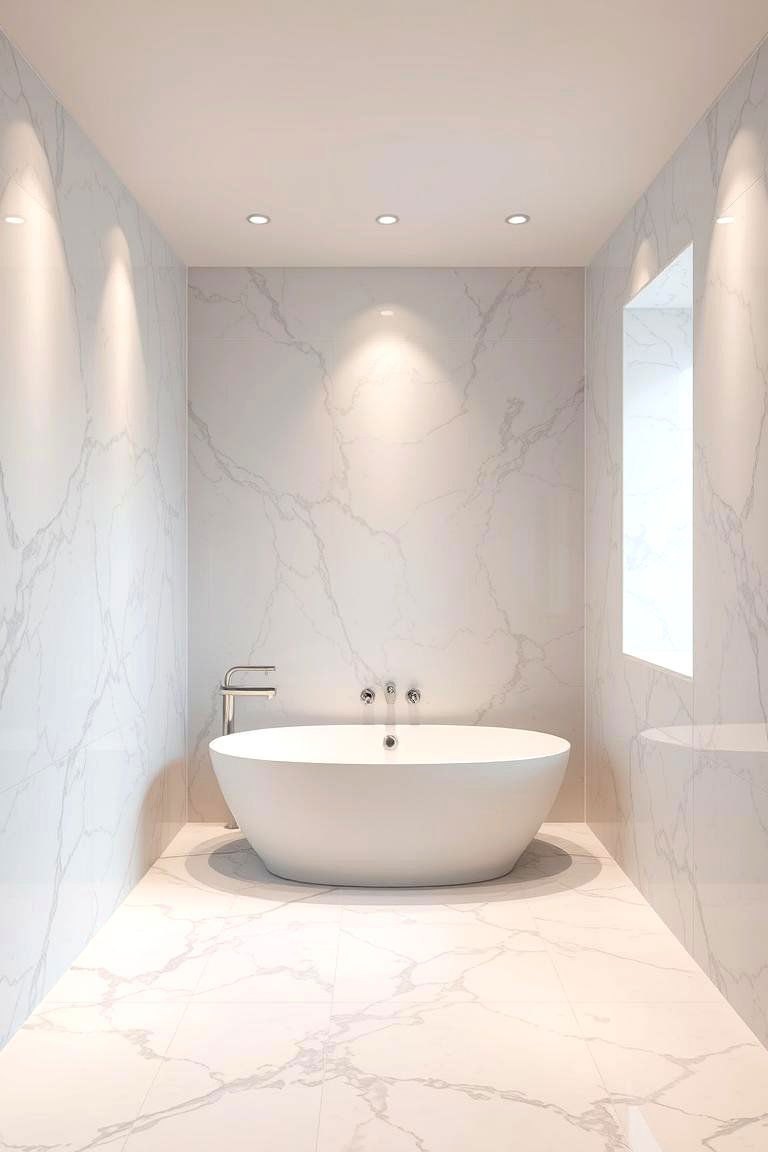 Marble Effect Tiles for a Luxurious Touch - 24 Bathroom Tile Ideas