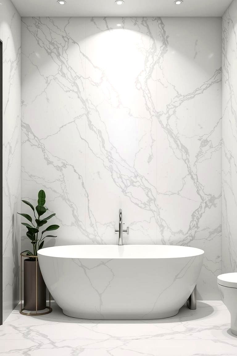Marble Elegance - 24 Bathroom Mural Ideas