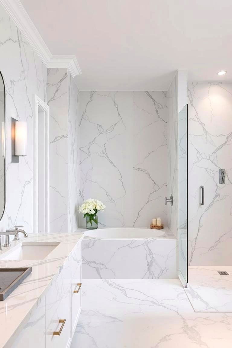 Marble Elegance - 24 Basement Bathroom Ideas