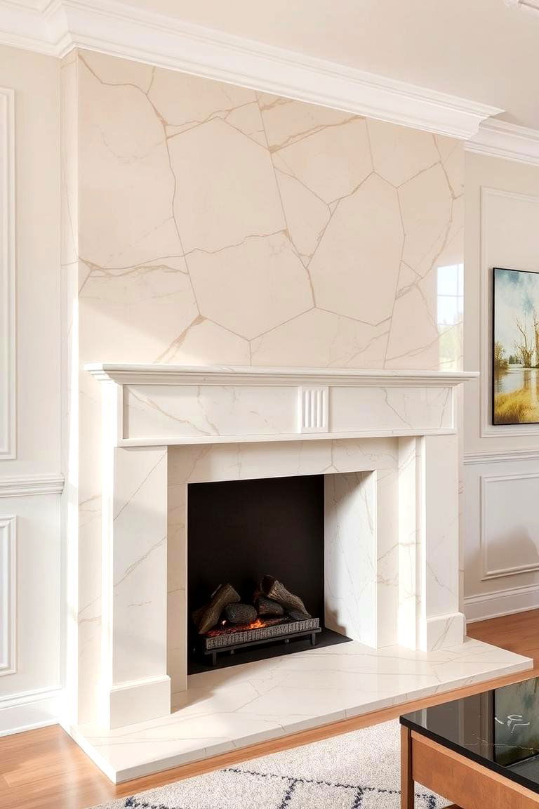 Marble Fireplace Surround - 24 French Country Fireplace Ideas