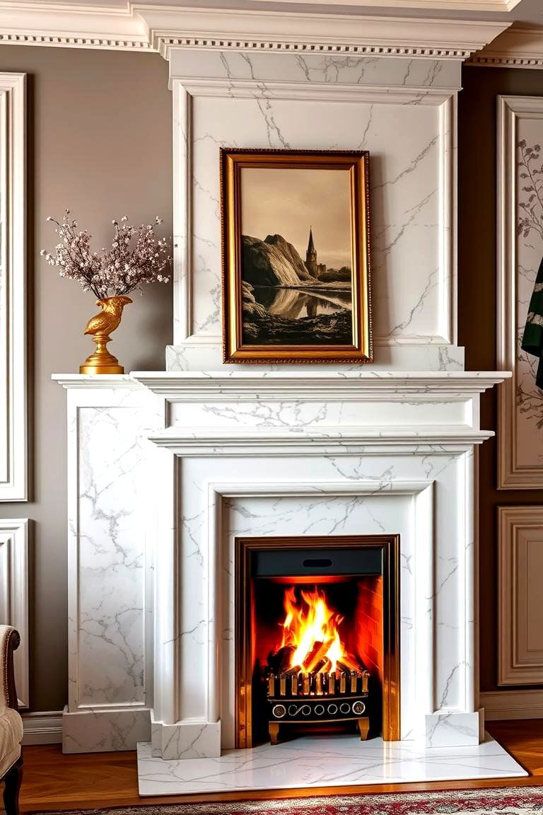 Marble Fireplace Surround - 24 Fireplace Ideas