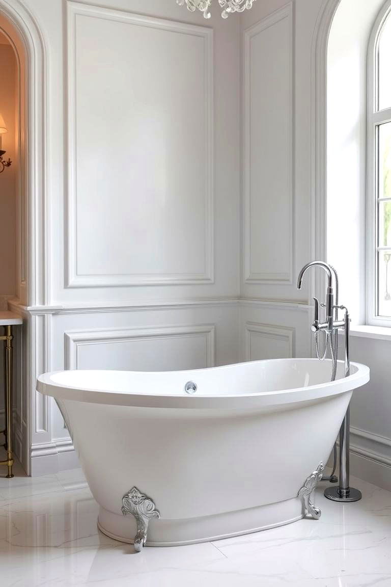 Marble Freestanding Bathtub - 24 Marble Bathroom Ideas