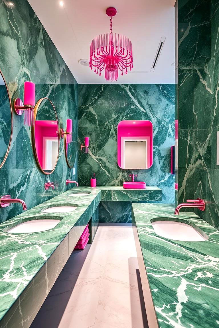 Marble Magic - 24 Pink and Green Bathroom Design Ideas