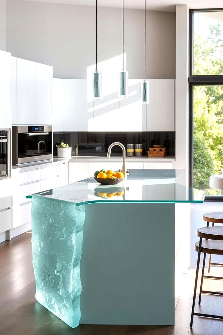 Marble Masterpiece - 24 Waterfall Kitchen Island Ideas