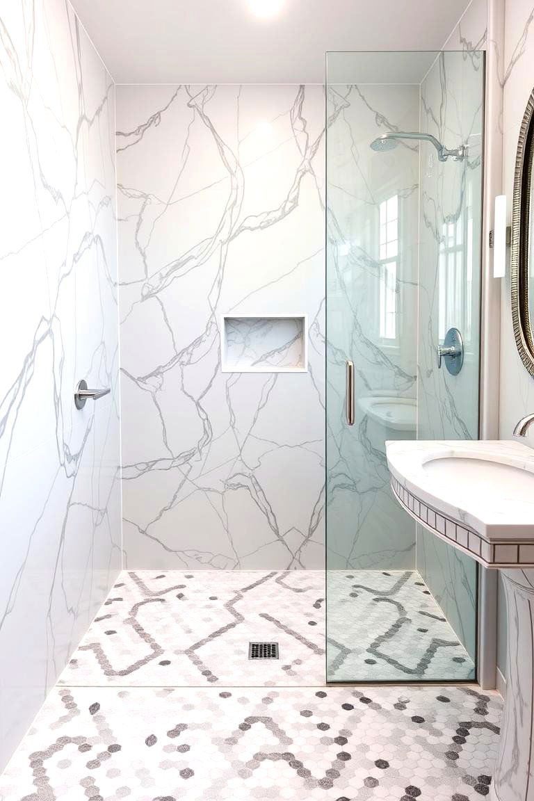 Marble Mosaic Tiles - 24 Marble Bathroom Ideas