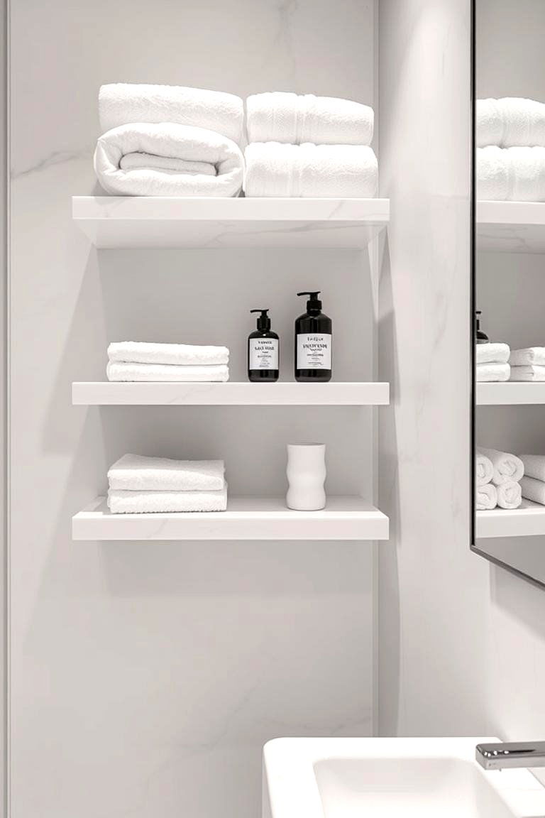 Marble Shelving - 24 Marble Bathroom Ideas