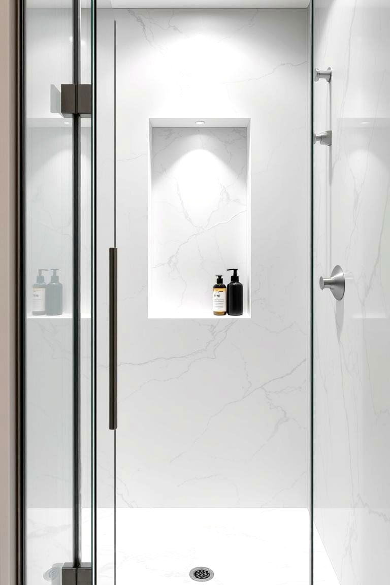 Marble Shower Niche - 24 Marble Bathroom Ideas