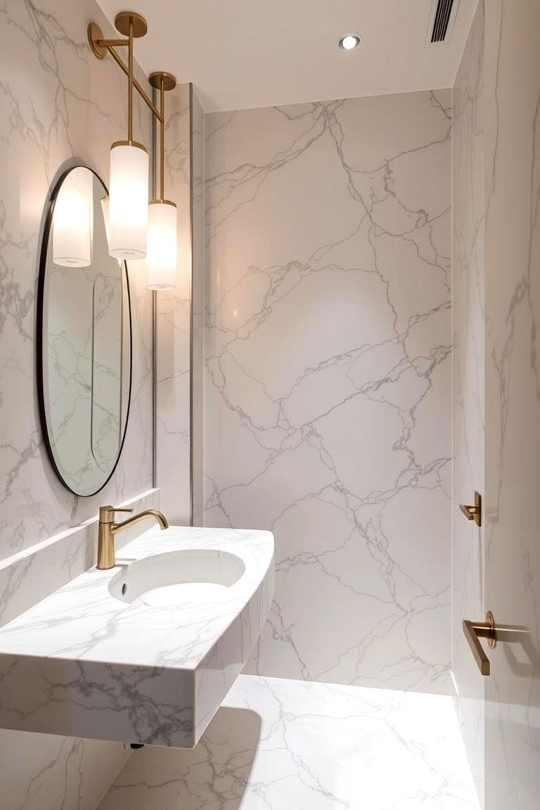 Marble Surfaces - 24 Powder Room Ideas