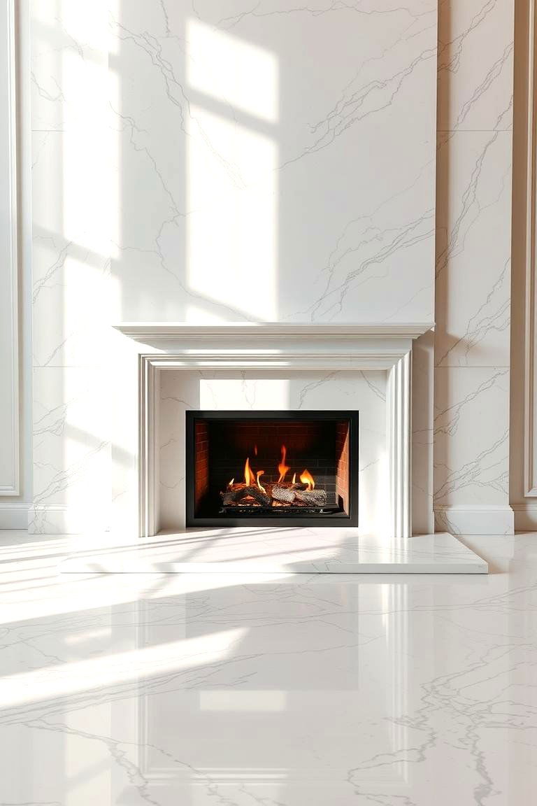 Marble Tiles for Luxury - 24 Fireplace Tile Ideas