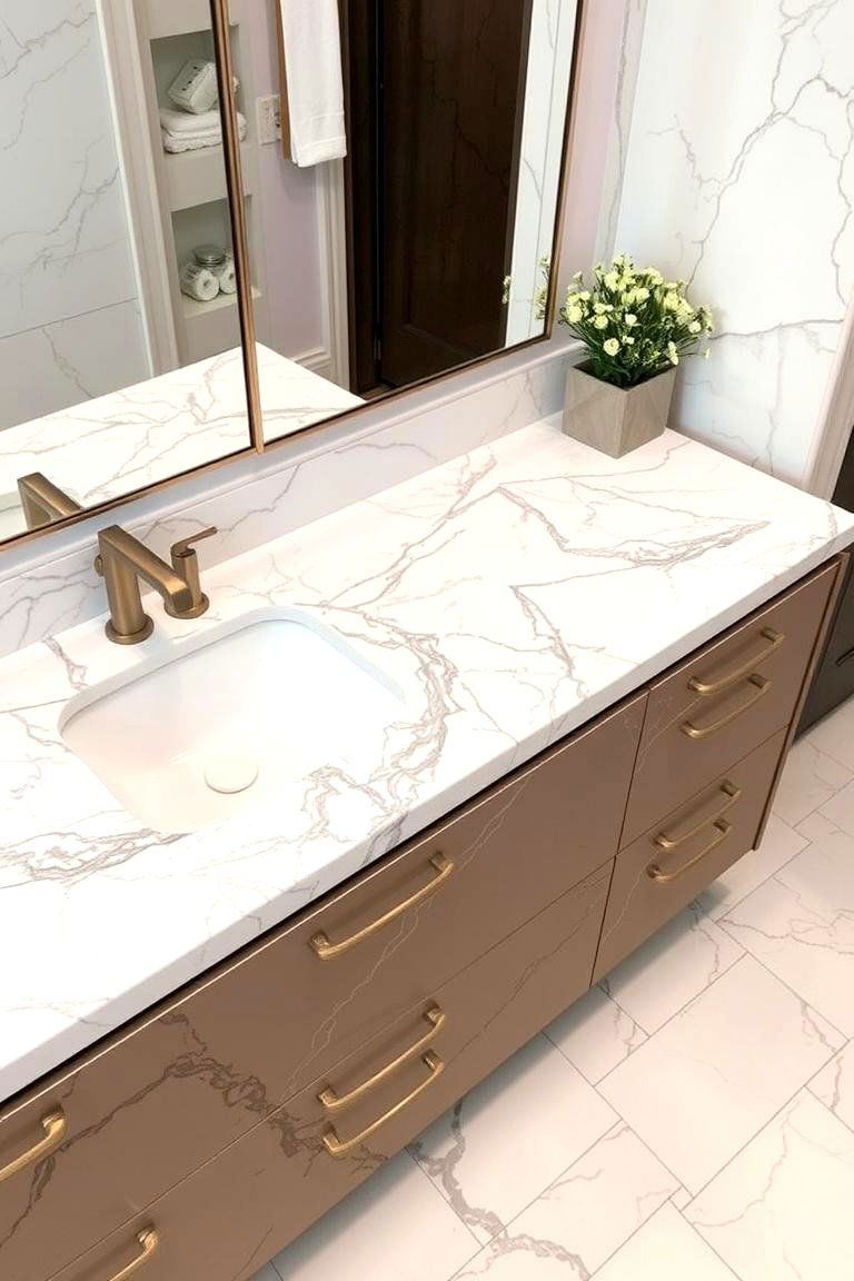 Marble Vanity Countertops - 24 Stone Bathroom Ideas
