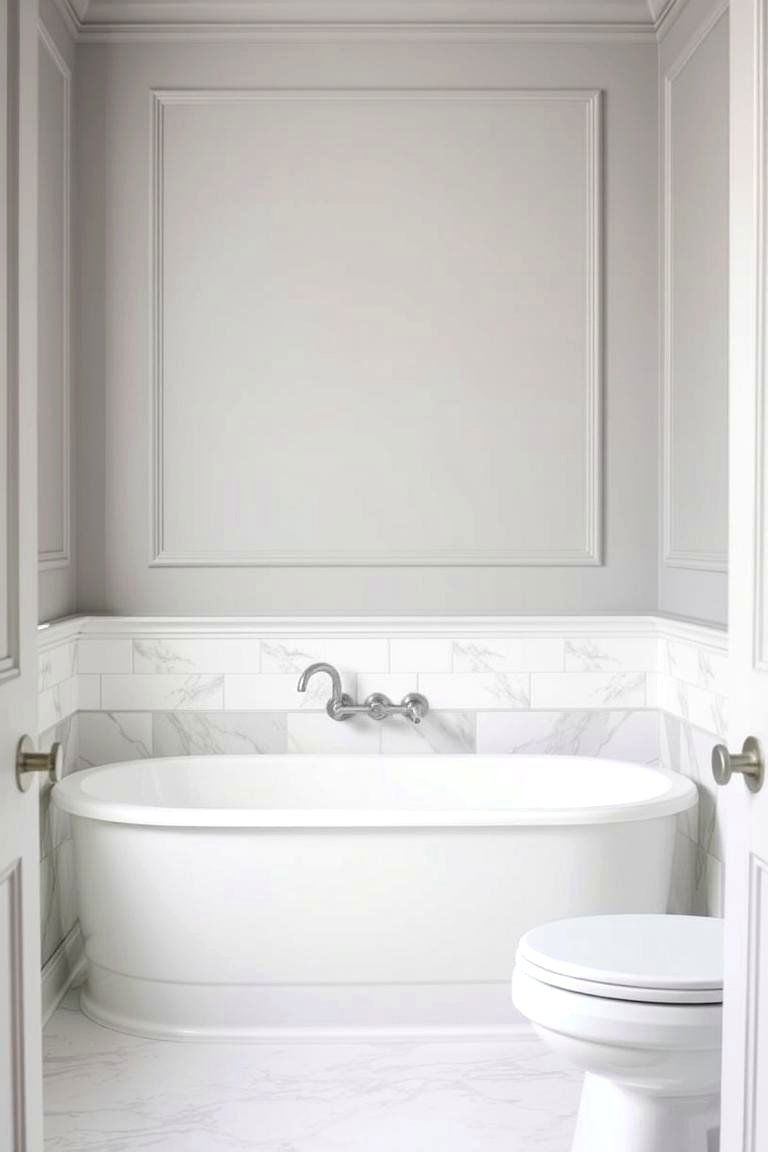 Marble Wainscoting - 24 Marble Bathroom Ideas