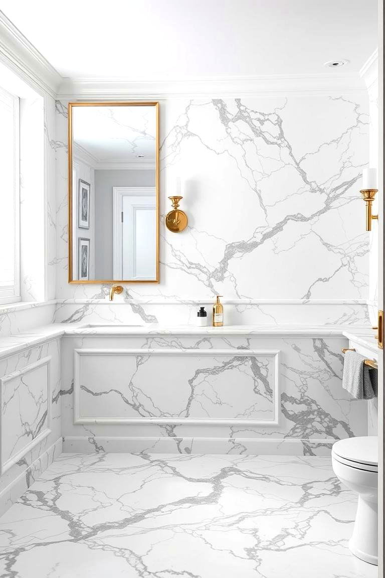 Marble Wainscoting - 24 Bathroom Wainscoting Ideas