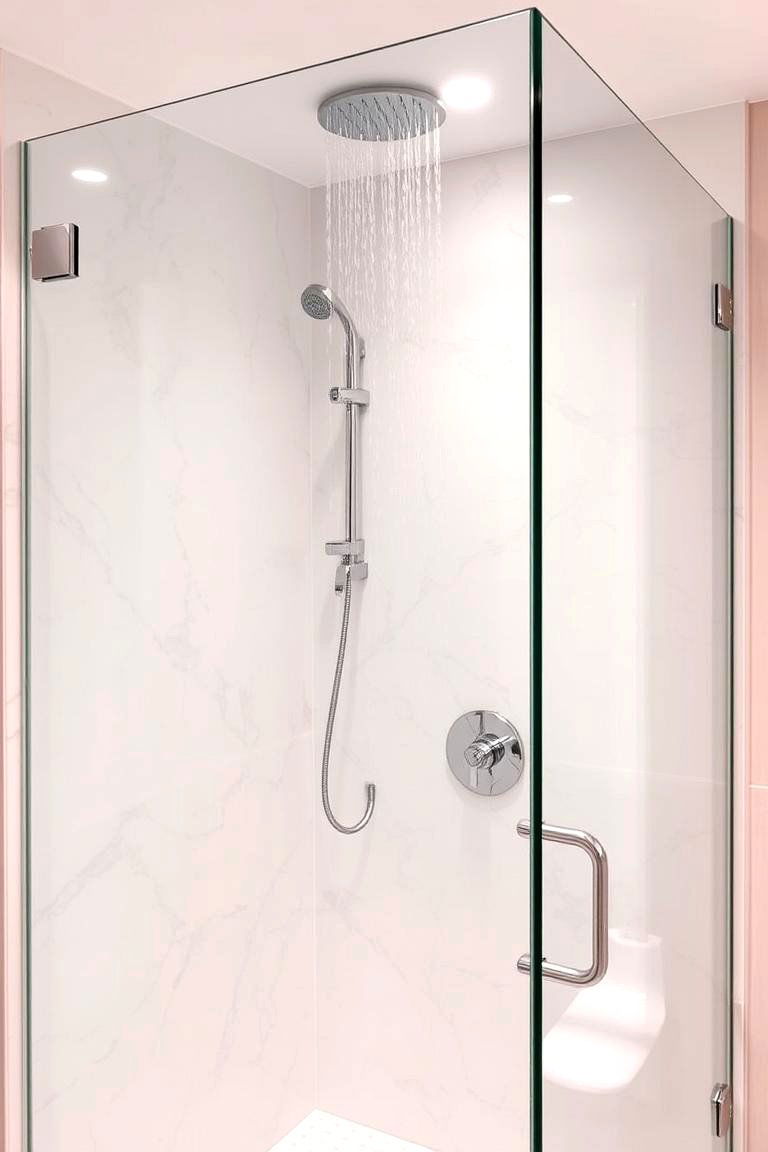 Marble and Glass Shower Enclosures - 24 Elegant Bathroom Decor Ideas