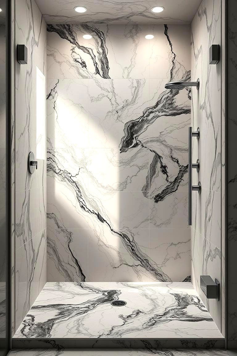 Marble and Granite Fusion - 24 Stone Shower Design Ideas