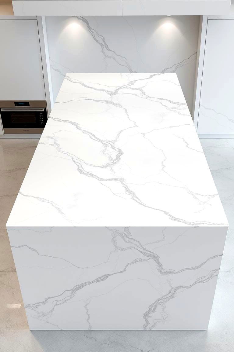 Marble with Waterfall Edges - 24 Marble Kitchen Island Ideas