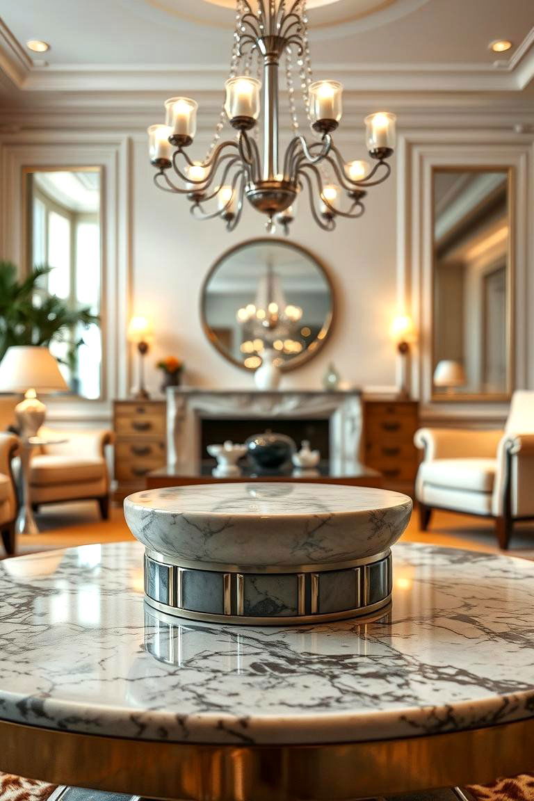 Marbled Coffee Tables - 24 Art Deco Living Room Ideas