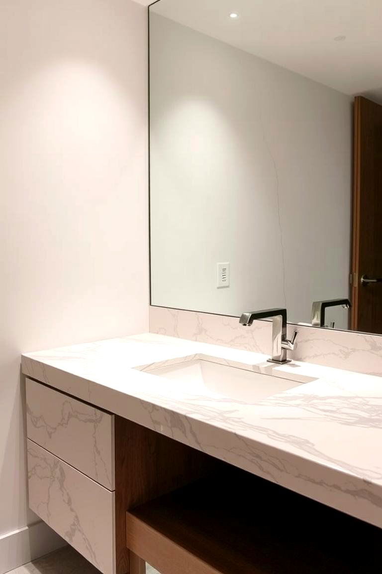Marbleized Concrete - 24 Bathroom Countertop Ideas