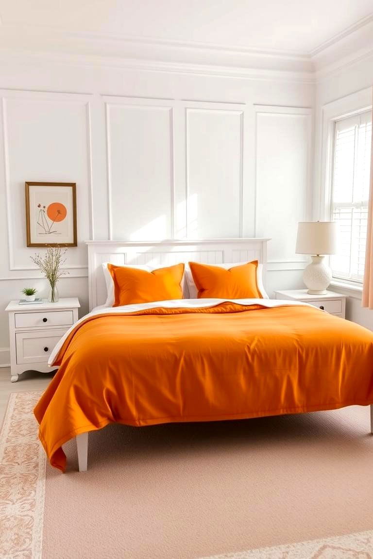 Marigold Orange Bedding - 24 Orange Room Ideas