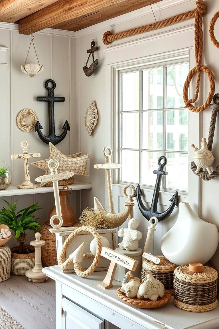 Marine Inspired Accessories - 24 Coastal Living Room Ideas