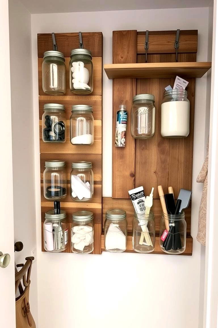 Mason Jar Accessory Organizers - 24 Rustic Closet Ideas