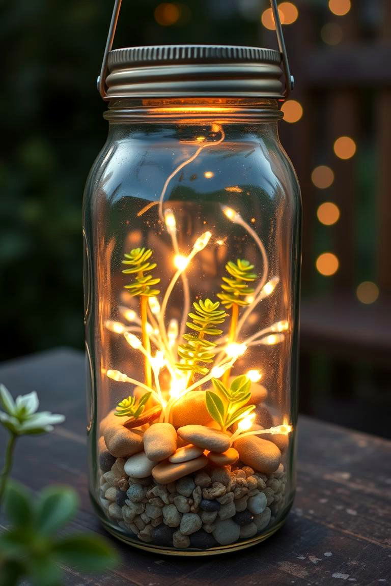 Mason Jar Fairy Garden Lantern - 24 Fairycore Bedroom Ideas