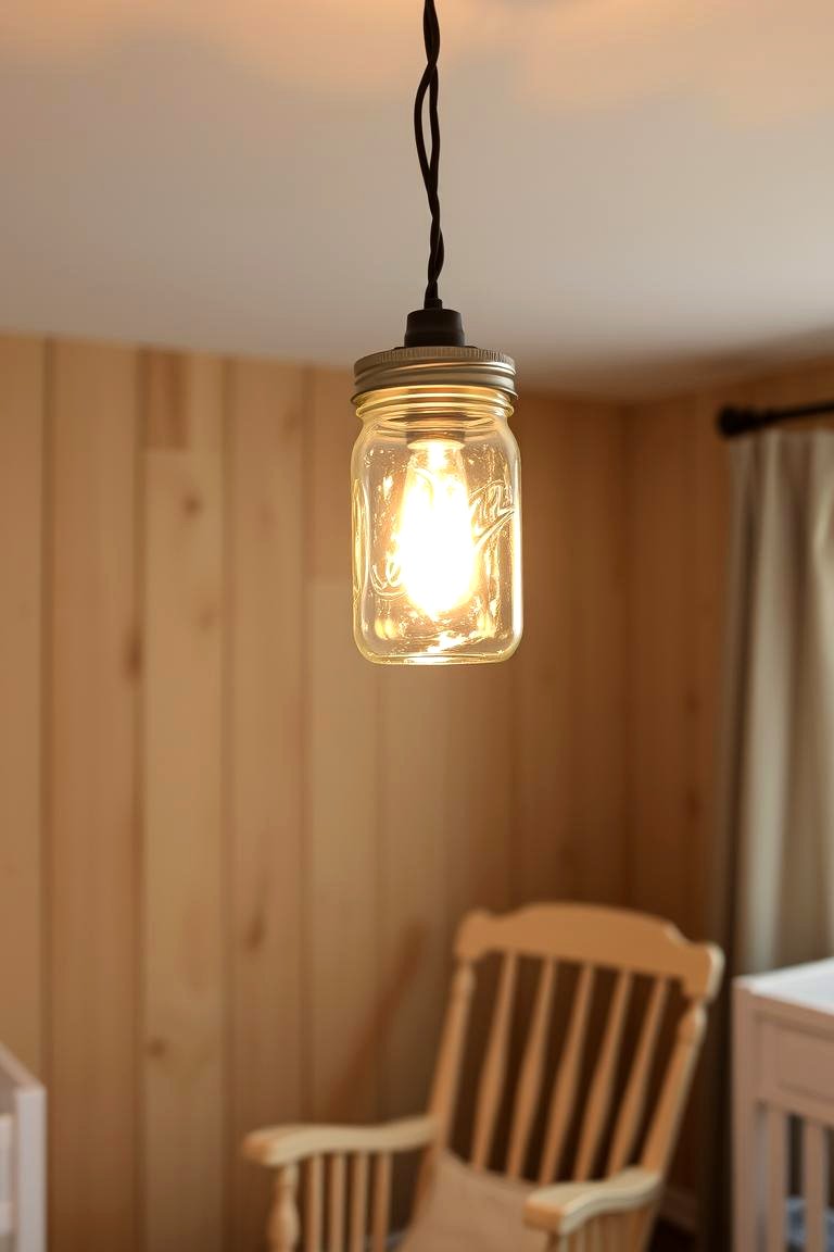 Mason Jar Lighting - 24 Rustic Nursery Ideas