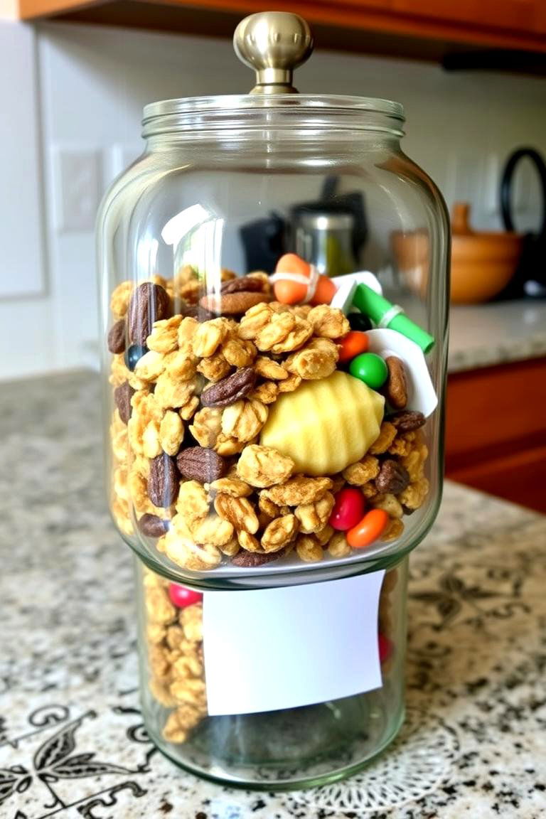 Mason Jar Snack Dispenser - 24 Snack Storage Ideas