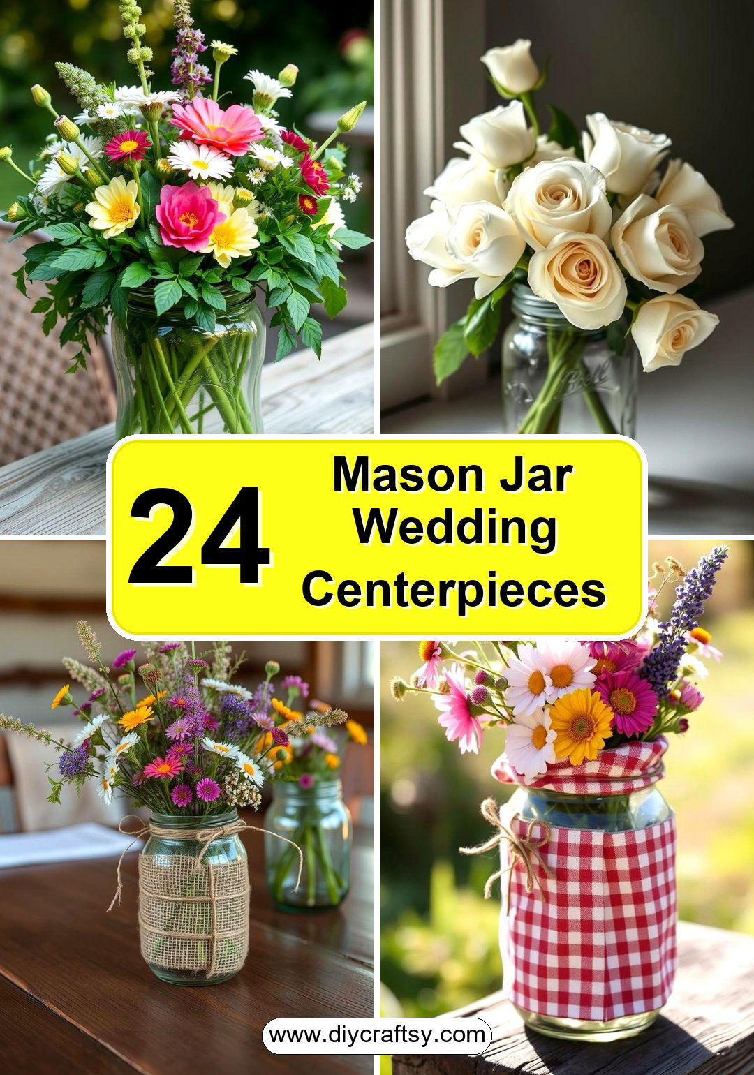 Mason Jar Wedding Centerpieces