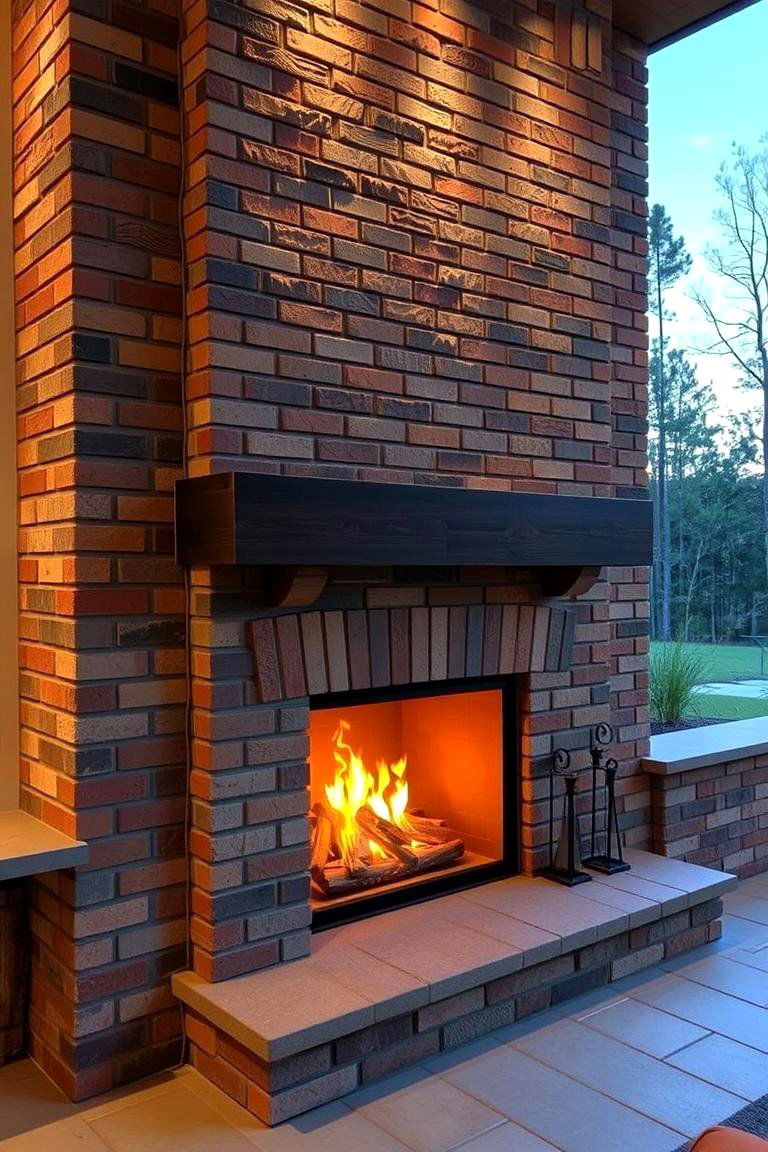 Masonry Fireplace with a Twist - 24 Rustic Outdoor Fireplace Ideas