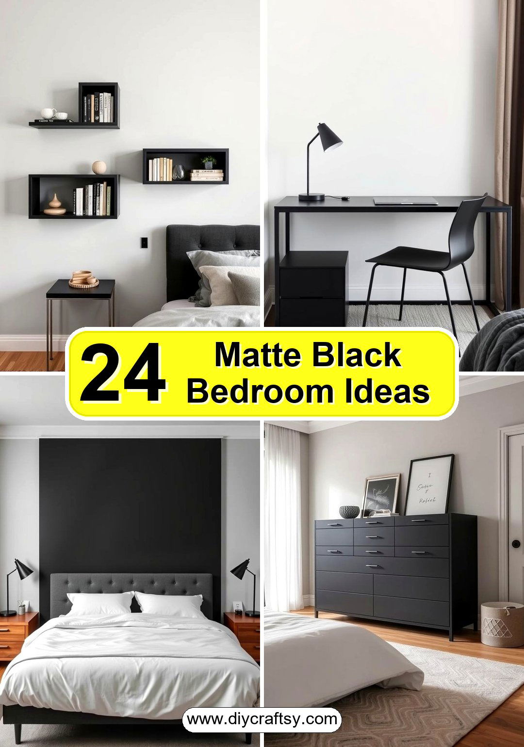 Matte Black Bedroom Ideas