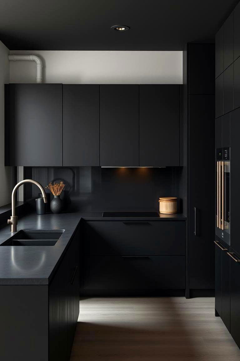 Matte Black Cabinets for a Subtle Finish - 24 Kitchens With Black Cabinets