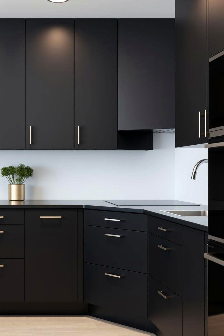 Matte Black Elegance for a Modern Touch - 24 kitchens with beautiful black cabinets