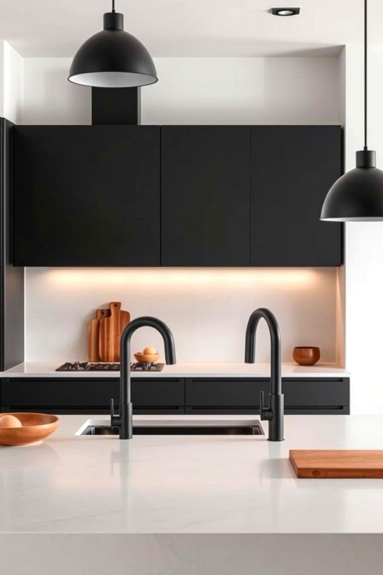 Matte Black Finishes - 24 Black and Brown Kitchen Ideas
