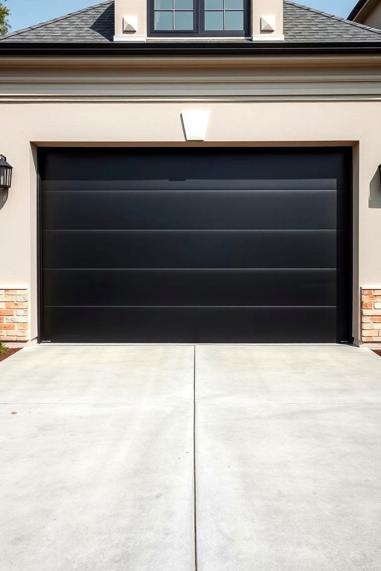 Matte Black Garage Doors - 24 Black Garage Ideas