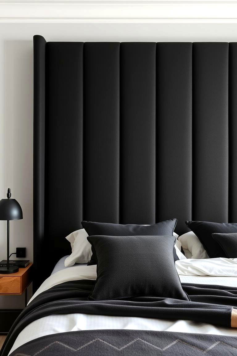 Matte Black Headboard - 24 Matte Black Bedroom Ideas