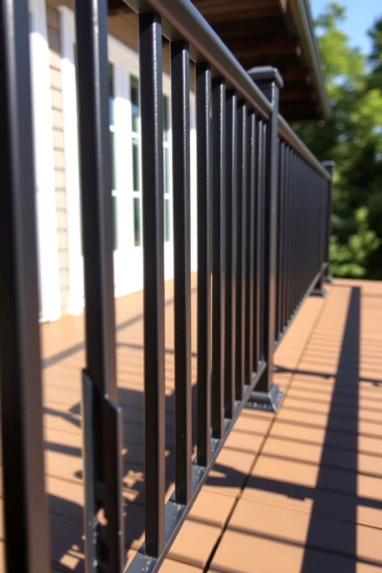 Matte Black Powder Coated Railing for a Smooth Finish - 24 black deck railing ideas