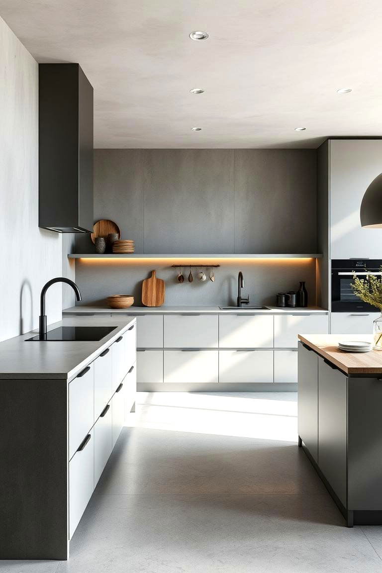 Matte Finish Concrete - 24 Concrete Floor Kitchen Ideas