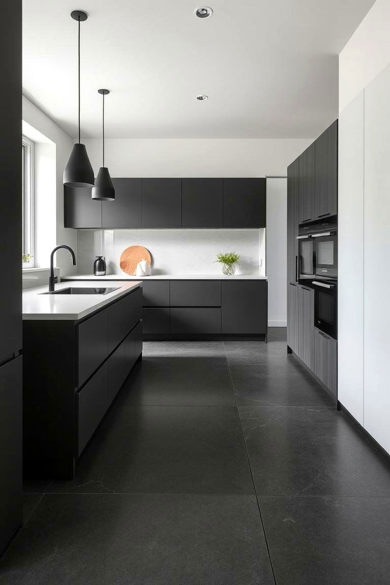 Matte Finish Tiles for a Modern Look - 24 Kitchen Floor Tile Ideas
