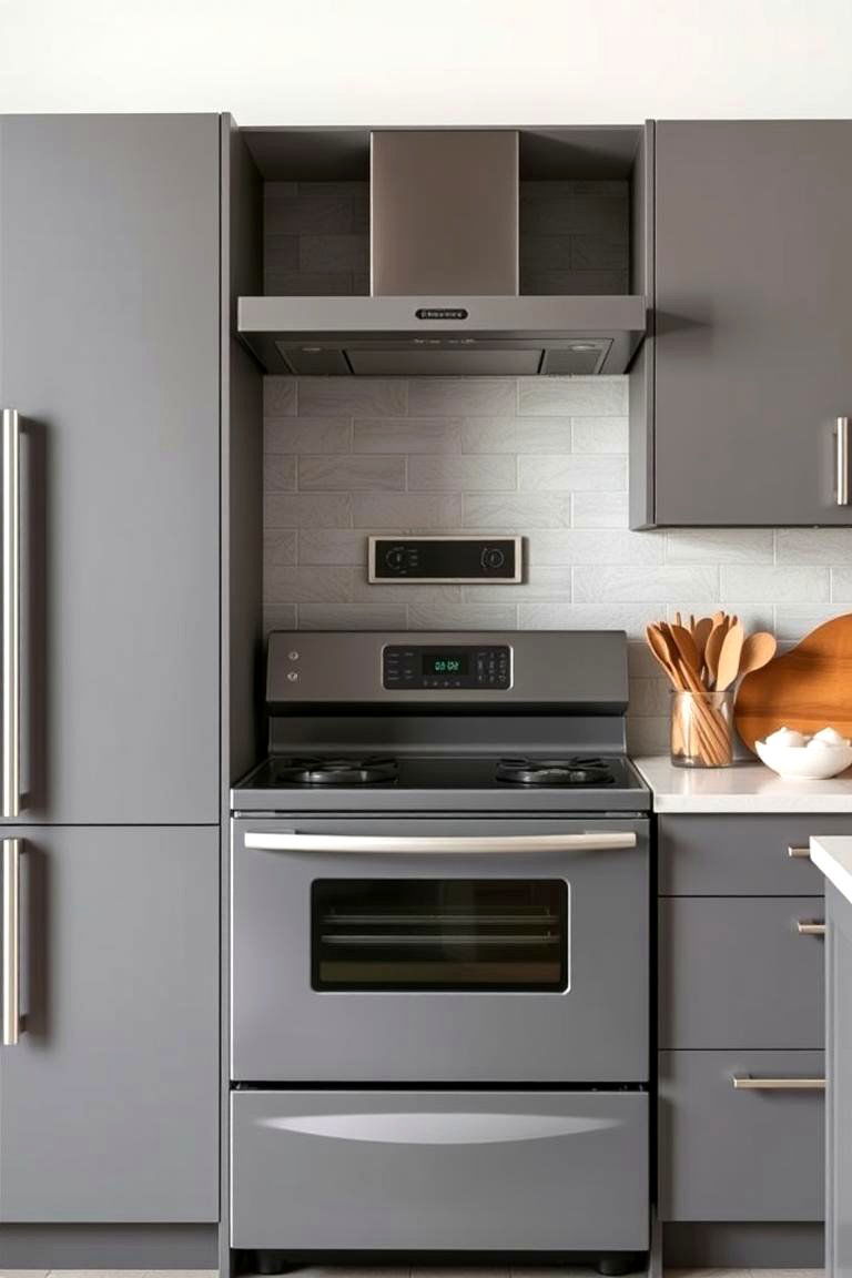 Matte Gray Appliances - 24 Gray and Black Kitchen Ideas