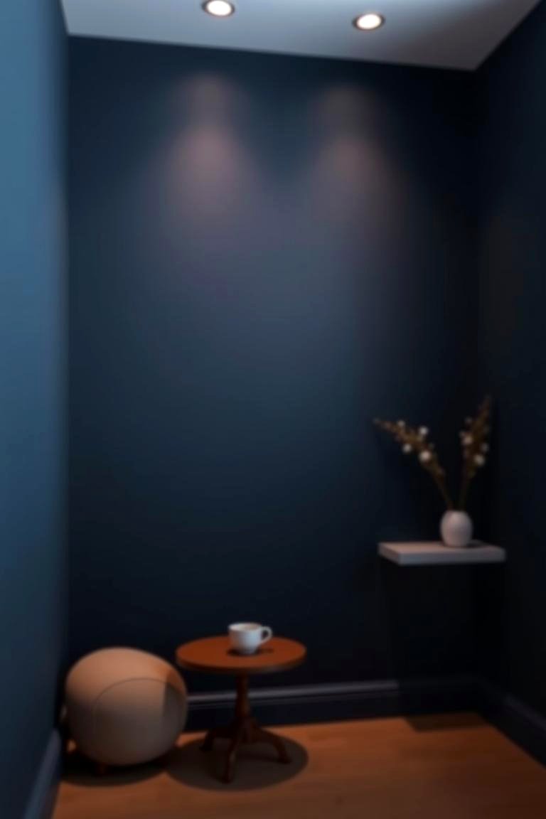 Matte Navy Blue Walls for Subtle Elegance - 24 navy blue powder room ideas