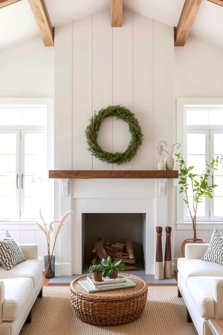Matte Whitewashed Fireplace - 24 Fireplace Paint Ideas
